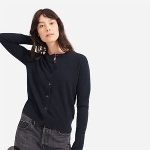 Everlane Navy Cashmere Crew Cardigan Size Small